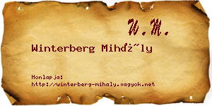 Winterberg Mihály névjegykártya